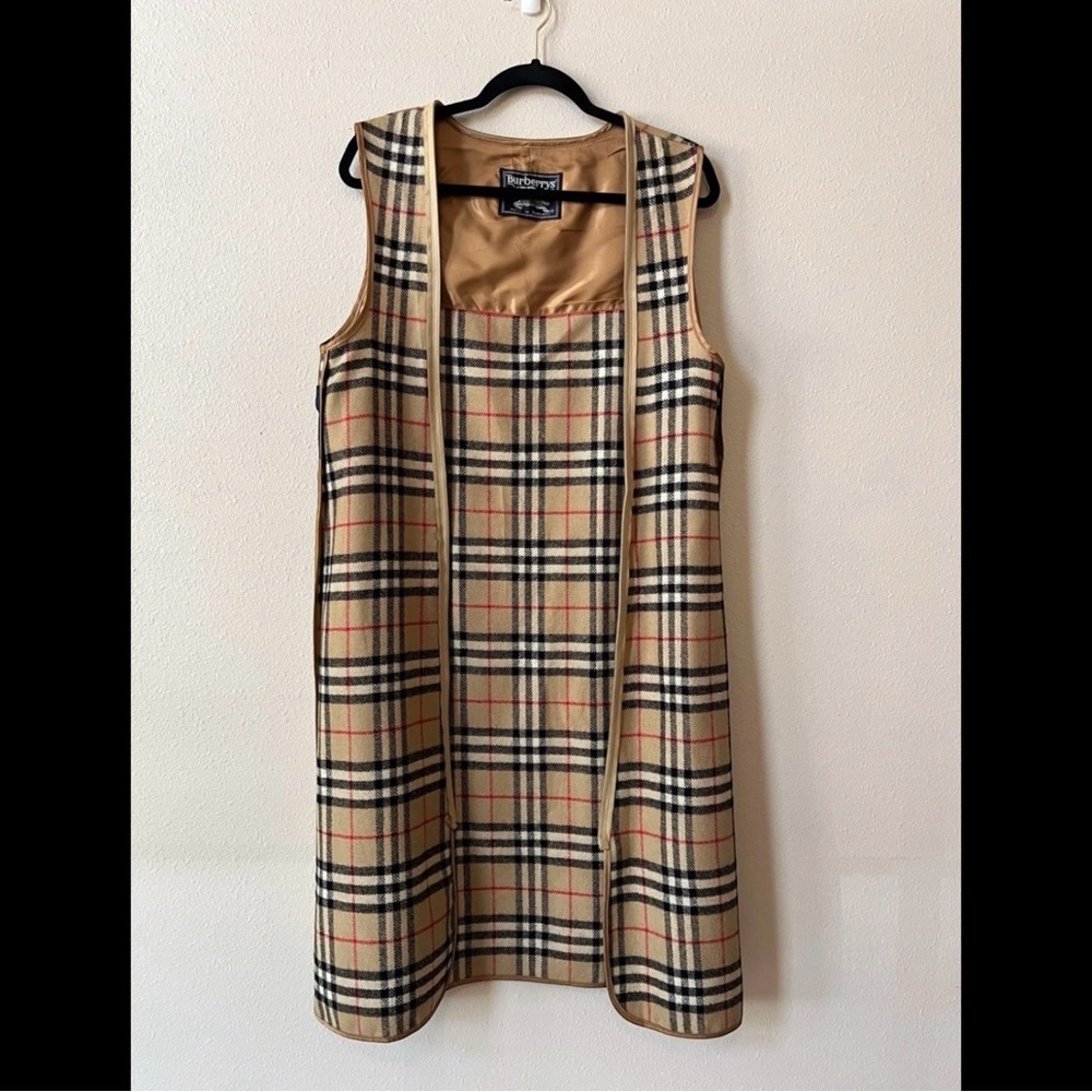 Burberry Tan Black Red Classic Check Vest Dress - Picture 4 of 6